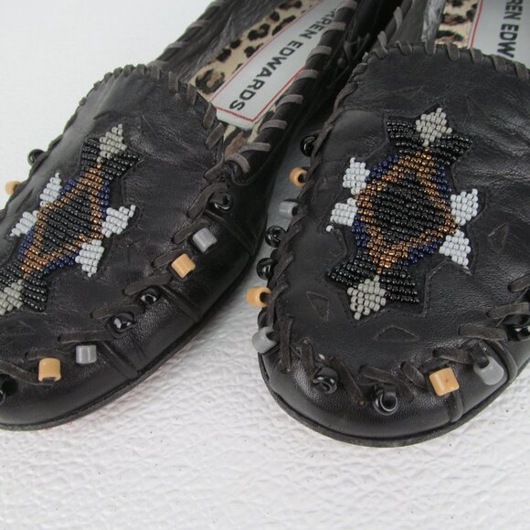 Warren Edwards Black Napa Slip On Loafers Size 11 - Picture 4 of 10